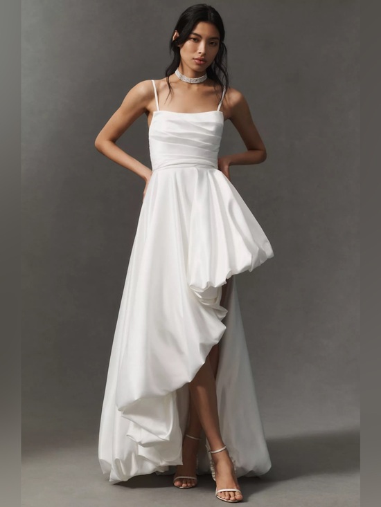 Anthropologie Dresses & Skirts - Mac Duggal Strapless Asymmetric Satin Bubble Maxi Dress